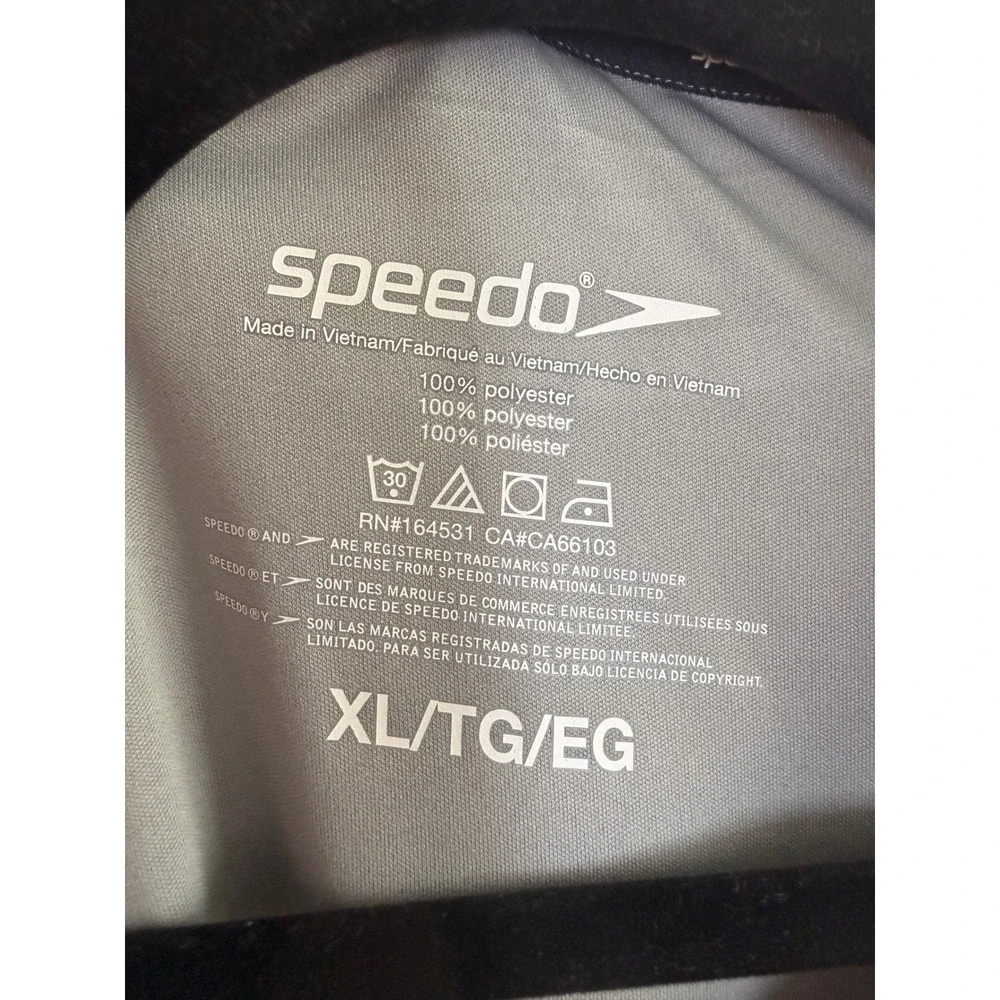 Speedo Swim Shirt Mens XL Gray NWT UPF 50+ Rash Guard Long Sleeve